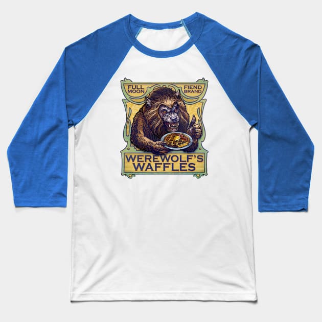 Werewolf's Waffles Baseball T-Shirt by ChetArt